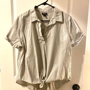 a.n.a half button top with cute back detail!